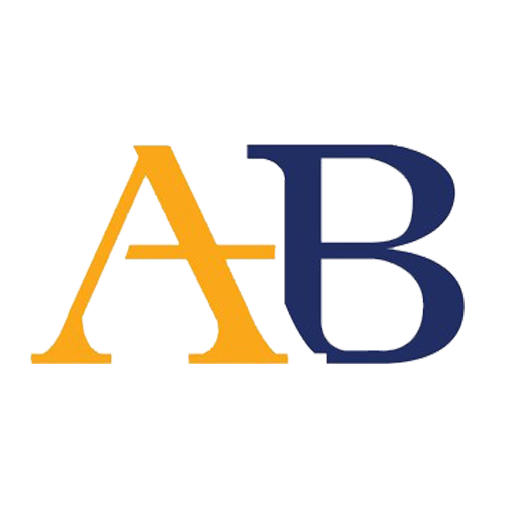 A stylized logo featuring the letters 