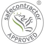 SafeContractor-Roundel-R A circular logo featuring the text "safecontractor" and "APPROVED" around a stylized lion design. The logo includes green accents and a registered trademark symbol.