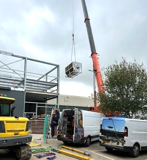 PIR panel installation on new build ammonia plant room