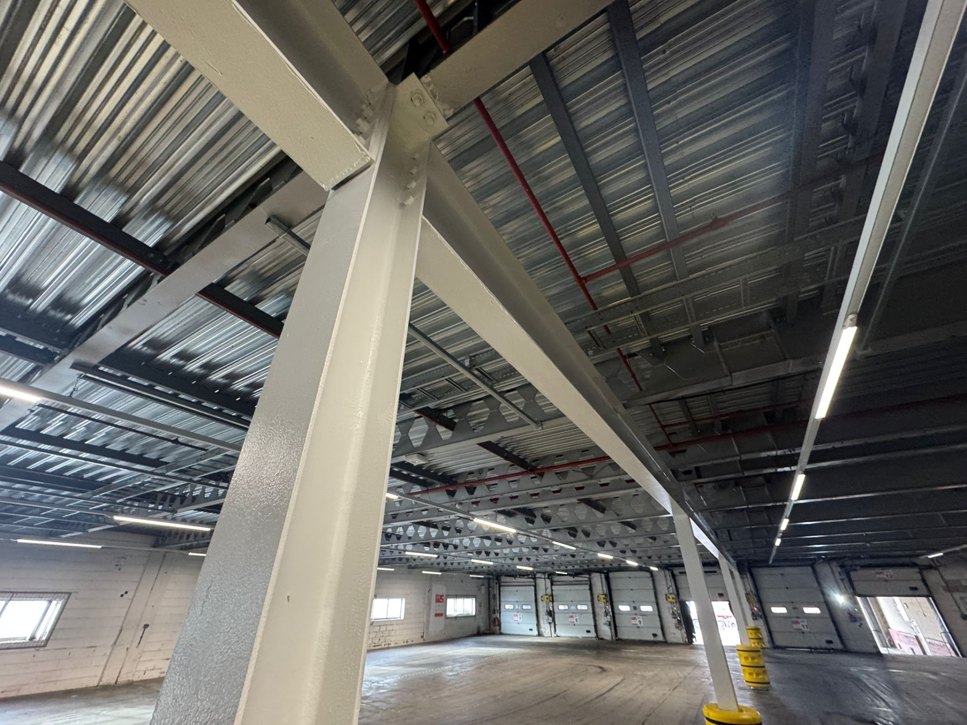 Ground beam construction to support solar panels at GXO Peterborough