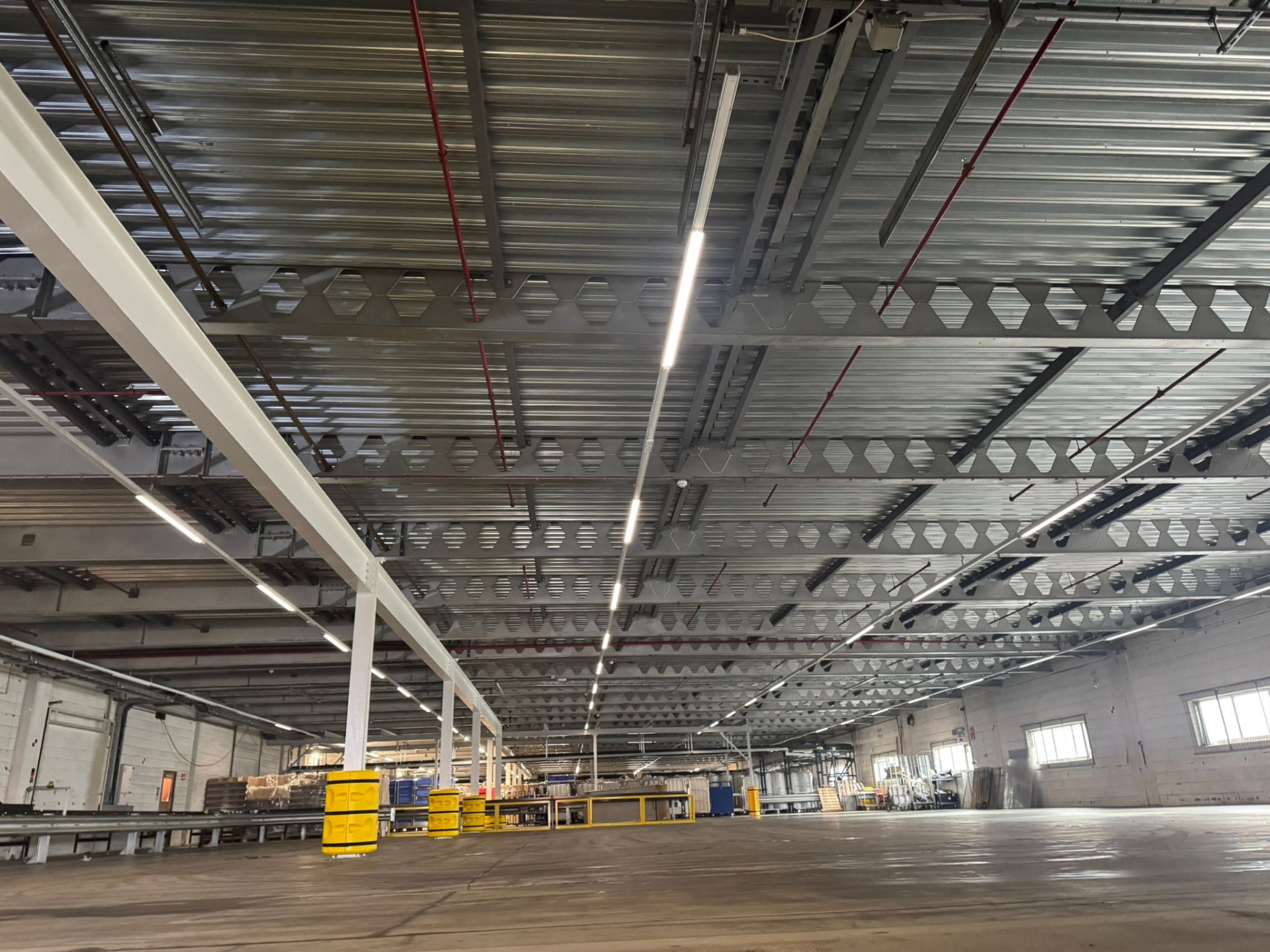Ground beam construction to support solar panels at GXO Peterborough